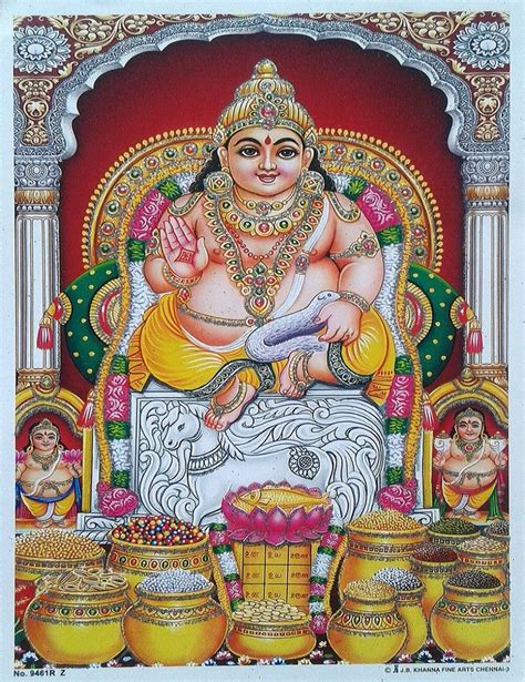 Lord Kuber Kubera Hindu God of Wealth Art Picture Artist Print - Etsy