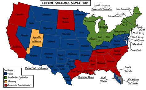 Second American Civil War (My Second Map) Please Critique : r/imaginarymaps