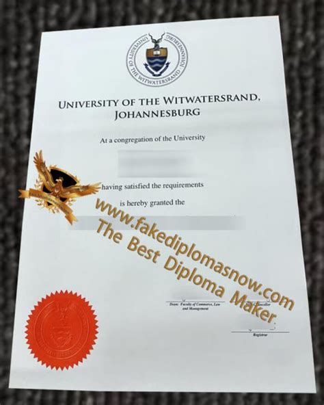 How to make a University of the Witwatersrand diploma?