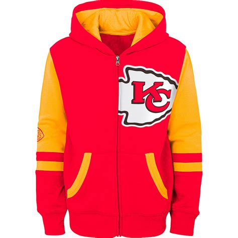 NFL Boys' Kansas City Chiefs Full Zip Fleece Hoodie | Academy