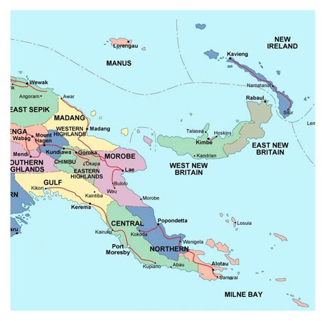 Papua New Guinea Political Map