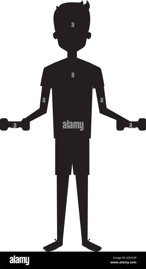 man silhouette lifting weights character vector illustration design Stock Vector Image & Art - Alamy