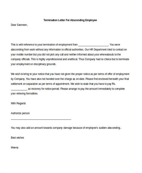 Absconding Letter Sample | Master of Template Document