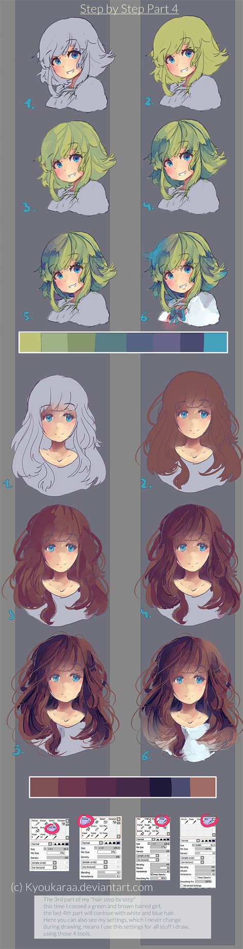 Step by Step Hair Part 3 by KyouKaraa on DeviantArt