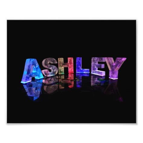 The Name Ashley in 3D Lights Photo Art | Zazzle