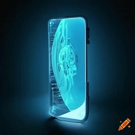 Futuristic smartphone with holographic display on Craiyon