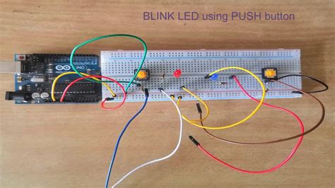 BLINK LED with Pushbutton using Arduino UNO - YouTube