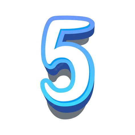 Premium Vector | Blue number 5 with a white background