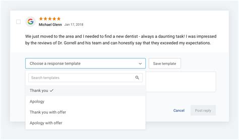 Review response templates make it easy to respond I Birdeye