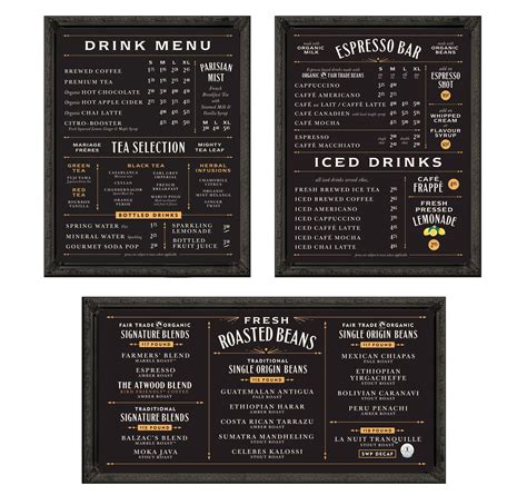 Coffee Shop Menu Board Template