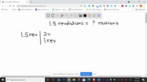 SOLVED:Find the number of radians in the revolutions indicated. 1 (1)/(2) revolutions