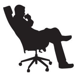 Design PNG E SVG De Silhueta Do Homem Sentado Na Cadeira Do Escritório ...