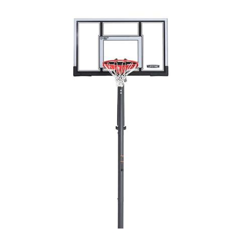 Lifetime 54 in. Polycarbonate Adjustable In-Ground Basketball Hoop 90962 - The Home Depot