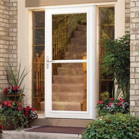 LARSON Tradewinds 32-in x 81-in Almond Full-View Aluminum Storm Door in the Storm Doors ...