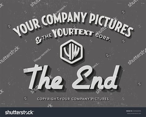 End Credits "The End" Title Vector Background - 334566959 : Shutterstock