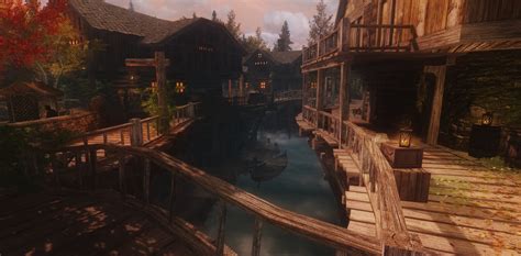 Brown wooden dock, The Elder Scrolls V: Skyrim, Riften, fantasy city ...