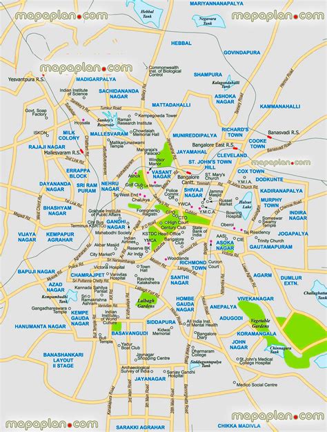 Bangalore map - Bengaluru printable detailed interactive virtual city ...