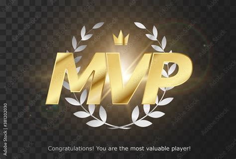 Gold inscription MVP - emblem reward Most Valuable Player for GUI. PC ...