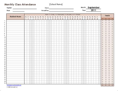 School Attendance List Templates | 10+ Free Word, Excel & PDF Formats, Samples, Examples