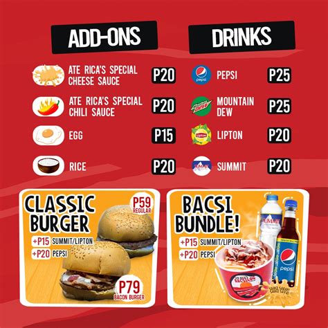 ATE RICA’S BACSILOG MENU PHILIPPINES & UPDATED PRICES 2024