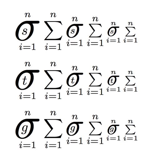 math operators - How do I make a $\sigma$ the same size as an uppercase ...