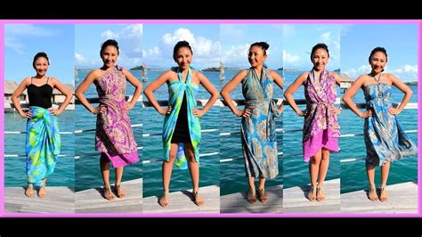 9 WAYS to WRAP,WEAR a SARONG, PAREO, CONVERTIBLE DRESS! (Iris ...