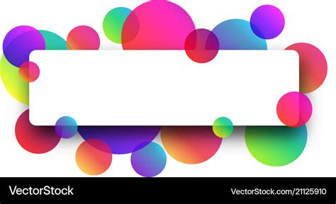 White banner with colour circles Royalty Free Vector Image