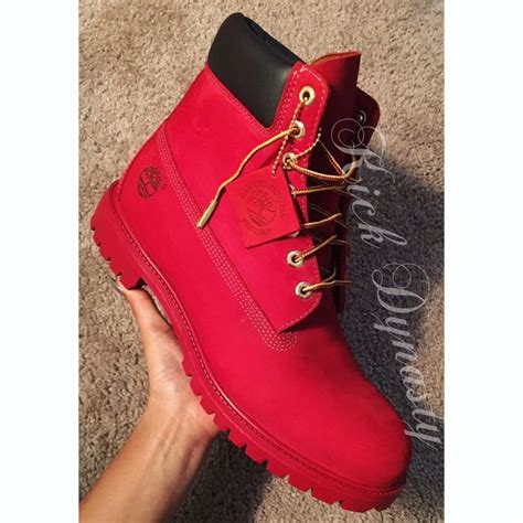 15% OFF SALE All Red Custom Dyed Timberland Boots Suede | Chaussures de sport mode, Chaussure ...