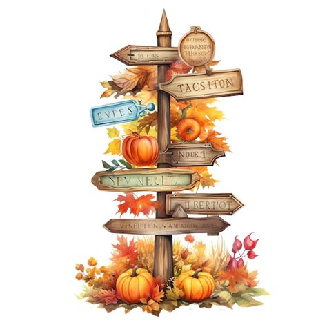 Premium AI Image | beautiful Wooden signs with autumnthemed messages ...