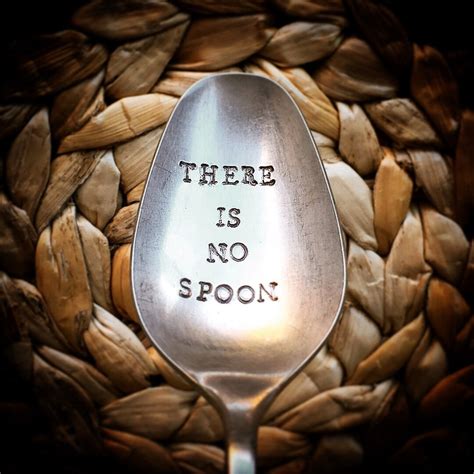 THE MATRIX There is No Spoon Hand Stamped Engraved Engraving Unique Hilarious Funny Gag Pun ...