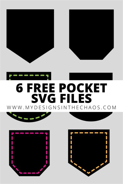 Free Pocket SVG File - My Designs In the Chaos in 2020 | Svg, Svg files ...