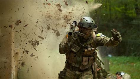 Soldiers falling after explosion, slow motion, Stock Footage | VideoHive