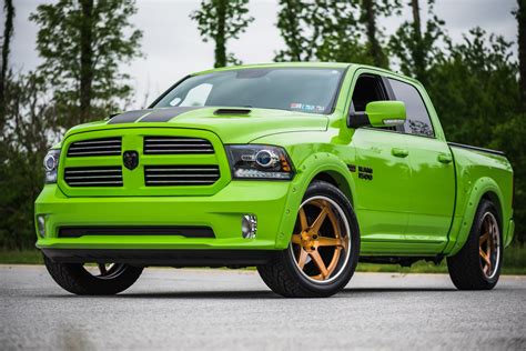 2017 Dodge Ram 1500 Lime Green Forgeline CV3C-Truck Wheel | Wheel Front