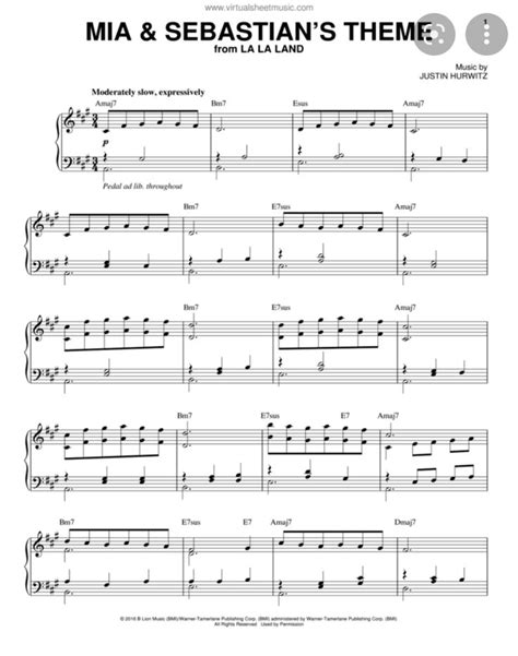 Mia and Sebastian’s Theme Piano Sheet Music | Easy piano sheet music ...