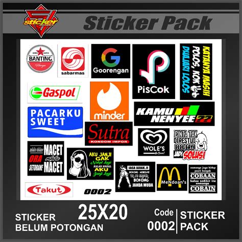 Jual SP 0002 SJ "STICKER PACK" PLESETAN LOGO NYELENEH KEREN | Shopee ...