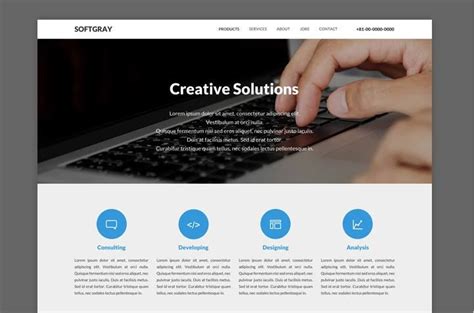 Softgray - Simple Website Design PSD Template | Simple website ...