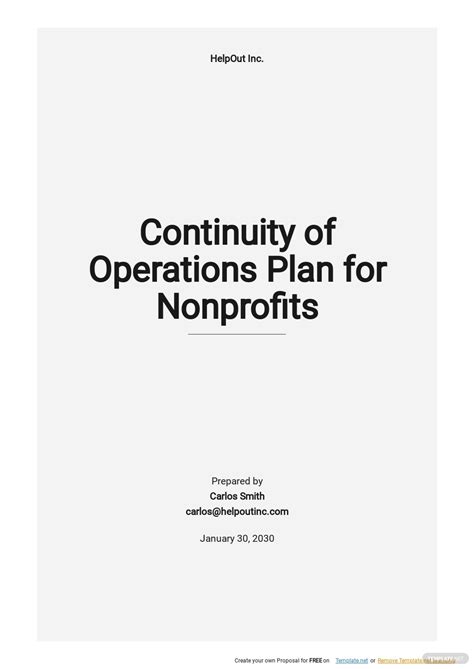 Nonprofit Business Continuity Plan Template - prntbl.concejomunicipaldechinu.gov.co