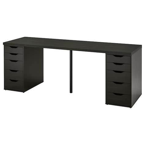 LAGKAPTEN / ALEX desk, black-brown/black, 783/4x235/8" - IKEA