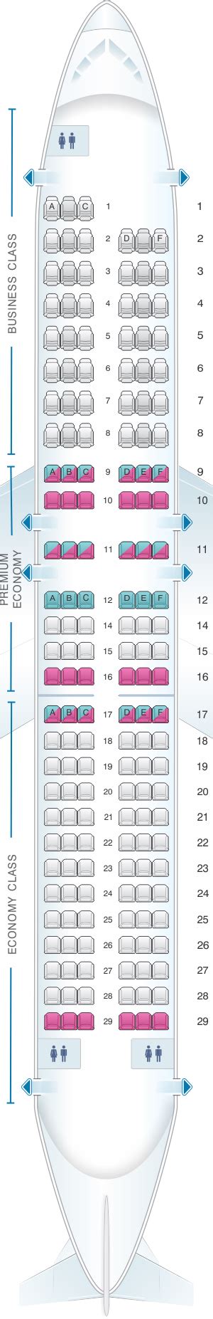 Plan de cabine Air France Airbus A320 Europe | SeatMaestro.fr