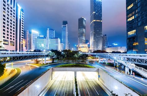 Premium Photo | Beautiful night view of guangzhou city skyline