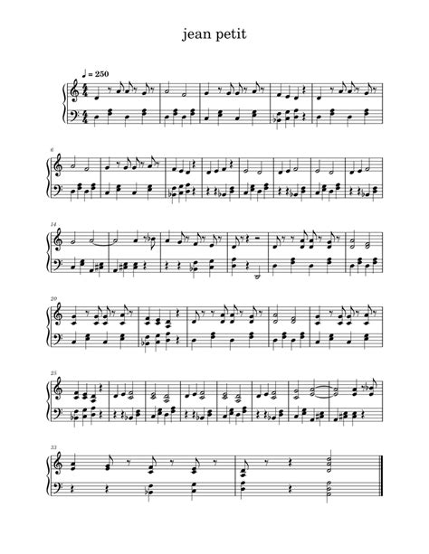 jean petit qui danse(piano version) Sheet music for Piano (Solo) Easy ...