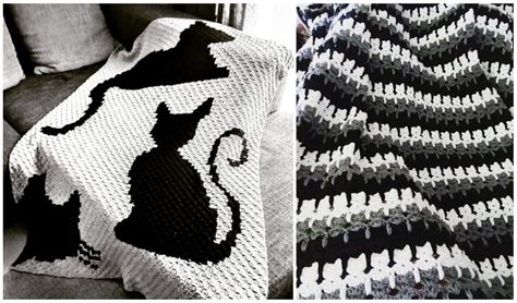 Black and White Cat Blanket Free Crochet Patterns - Your Crochet | Cat blanket, Free crochet ...