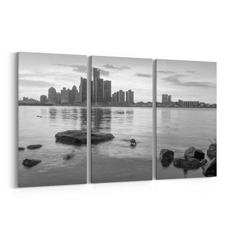 Detroit Skyline Canvas Detroit Canvas Wall Art Multiple Sizes | Etsy