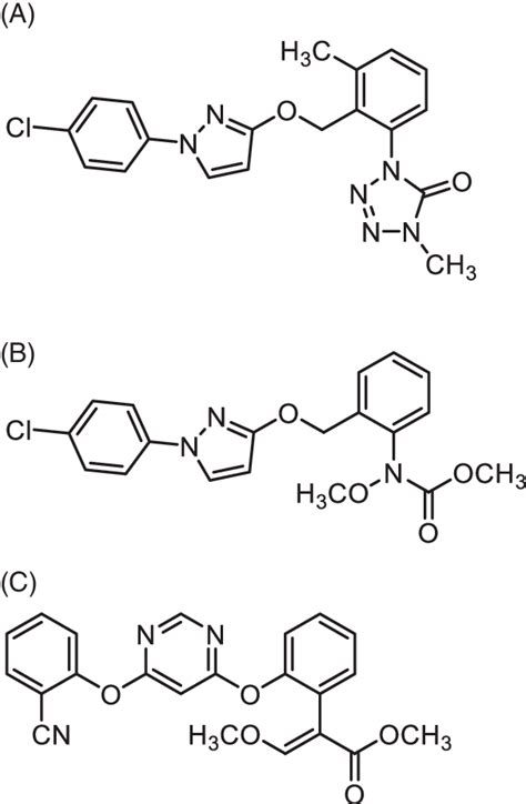 Structure of metyltetraprole and other major strobilurins: (a)... | Download Scientific Diagram