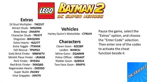 Lego Batman 3 Codes Ps3