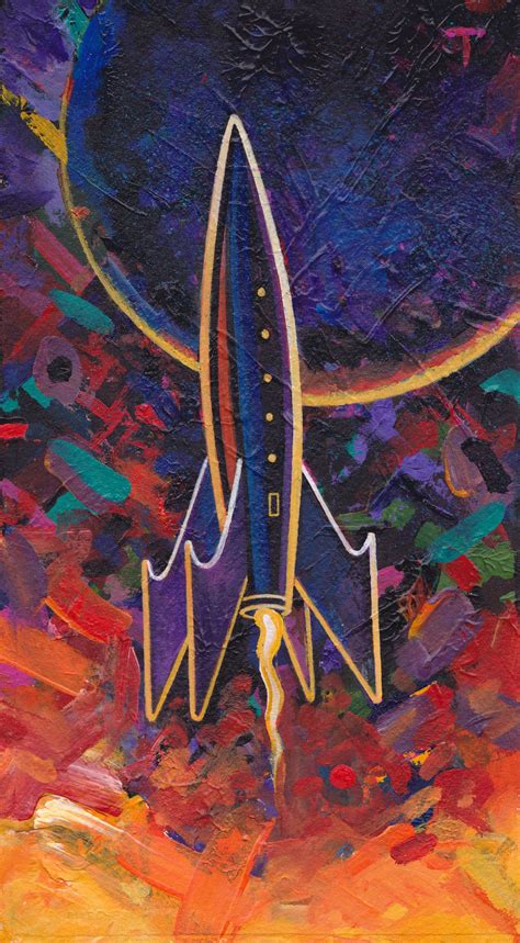 Rocket Painting # 101 | Space art, Space art projects, Rocket art