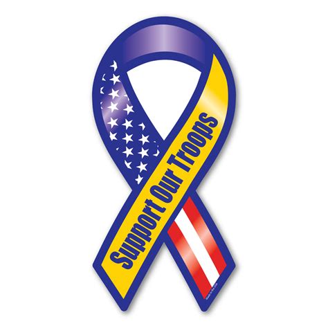 Support Our Troops Blue & Yellow Ribbon Magnet | Magnet America