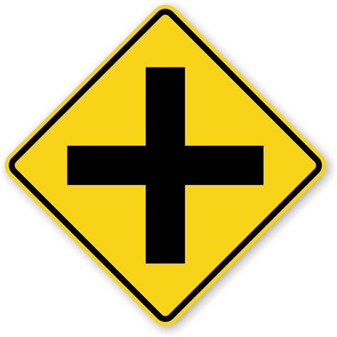 Cross Road Symbol Sign - W2-1, SKU: X-W2-1