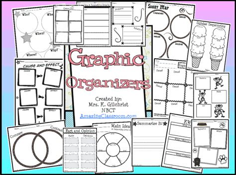 Graphic Organizer Pack Printable Worksheet with Answer Key - Lesson Activity - AmazingClassroom.com