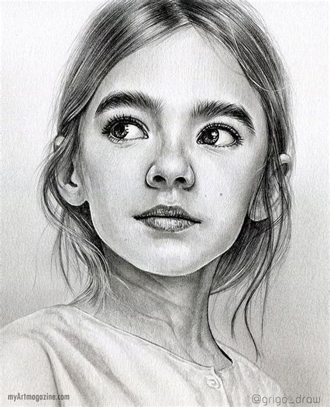 Realistic portrait pencil drawing girl by grigo draw https ...